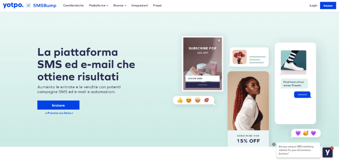 SMSBump homepage