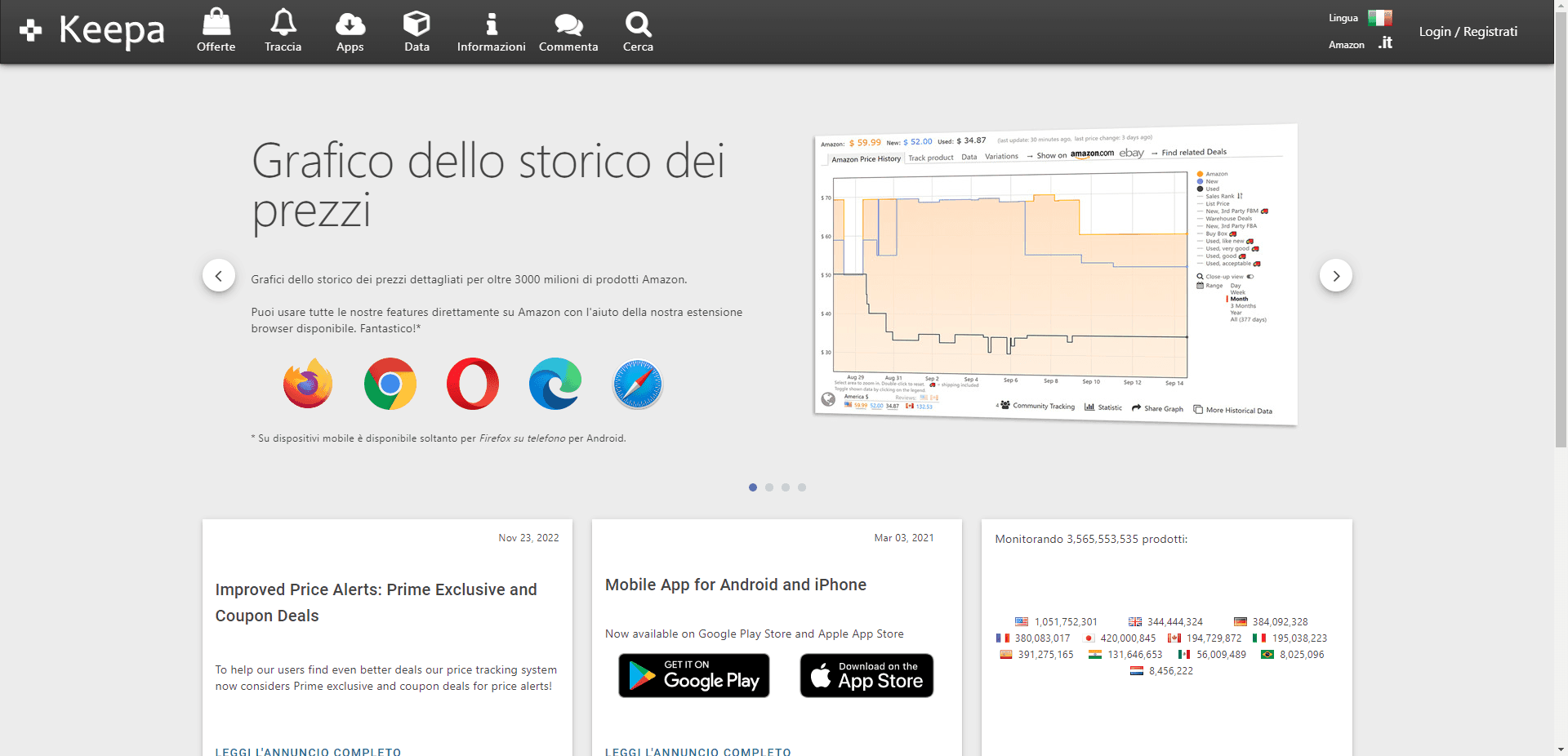 keepa homepage